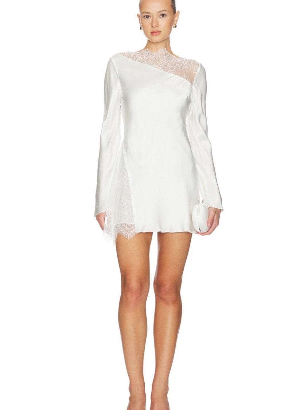 Shona Joy White Allegra Lace Mini Dress - Picture 2 of 7